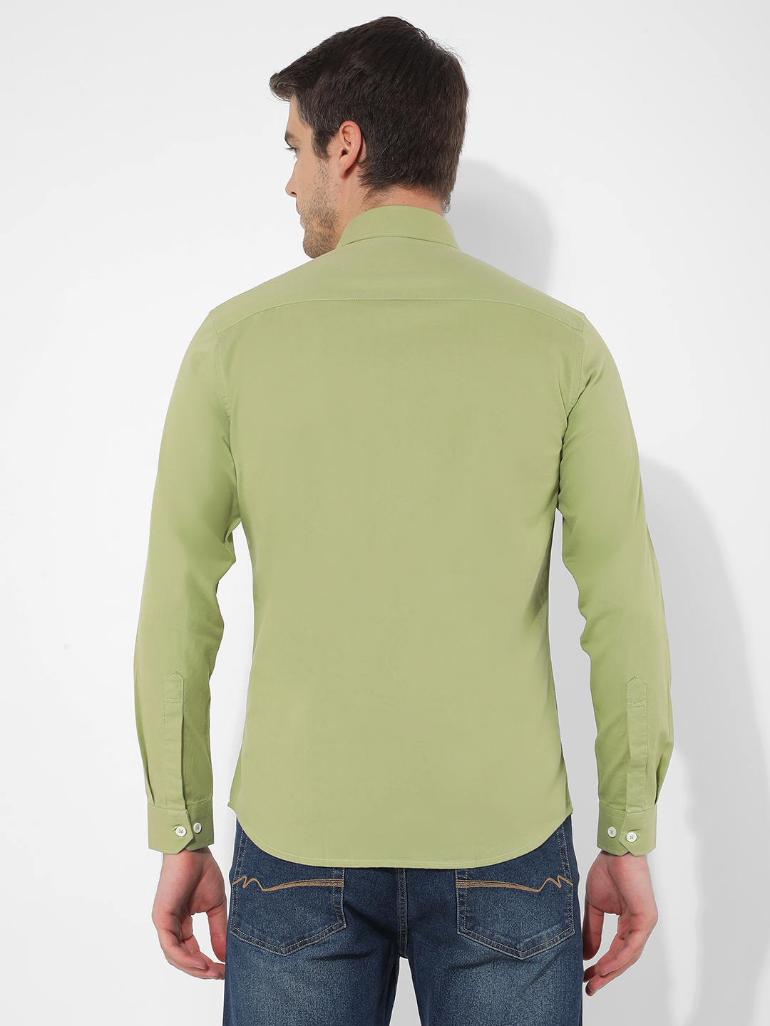 Numero Uno Men Solid Green Shirt